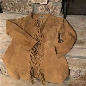 Suede jacket with fringe - never worn